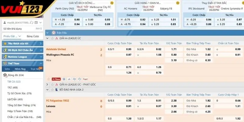 Đa dạng giải đấu và lựa chọn kèo cược